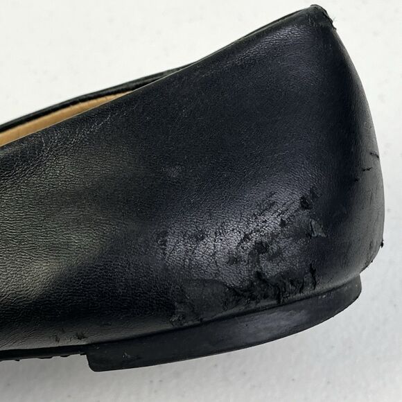 Tory Burch Lowell Ballet Flats Size 9.5 M Black Leather Logo - Picture 6 of 11